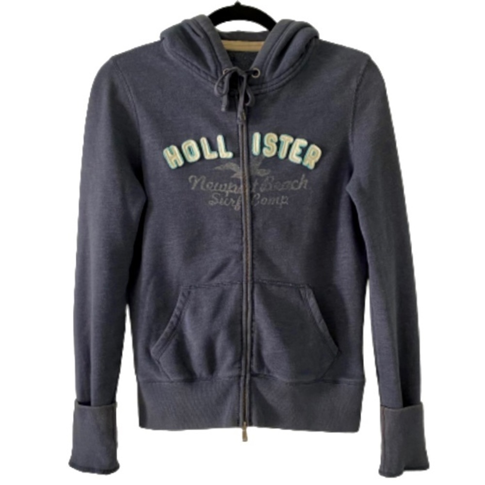 Hollister Blue Newport Beach Surf Comp. Zip Up Hoodie‌‌